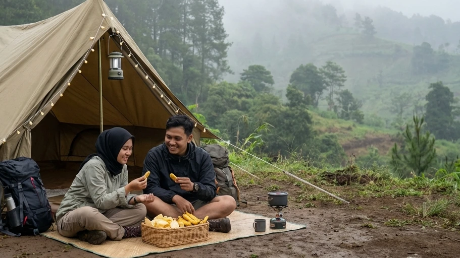 Wisatawan Menikmati Keseruan Glamping Sederhana di Batu
