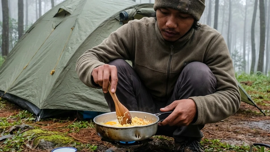 Tenda Camping Double Layer Set-up Autentik di Batu Malang