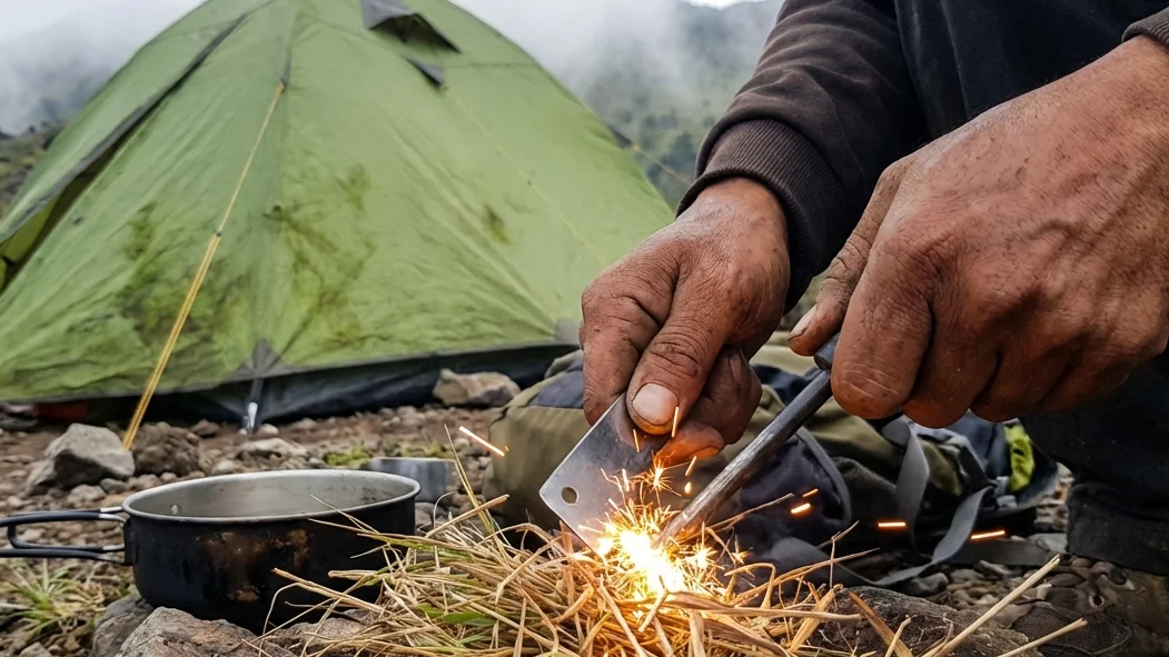 Aktivitas Memasak Menggunakan Kompor Portabel di Tenda Dome Kediri