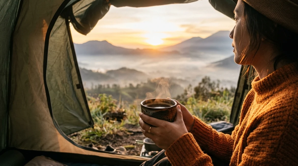 Fasilitas Tenda Double Layer Menghadap View Sunrise