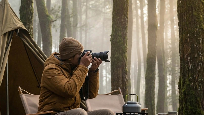 Wisatawan Mengabadikan Foto di Hutan Pinus Batu Malang
