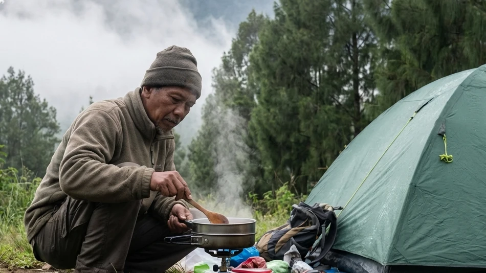 Tenda Camping Double Layer Set-up All-In di Batu Malang