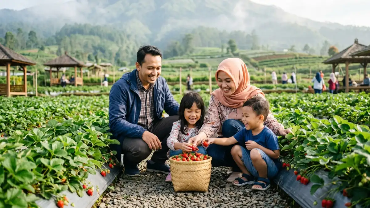 Agrowisata Strawberry untuk Keluarga di Batu