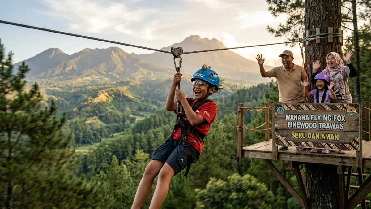 Flying Fox Keluarga di Trawas