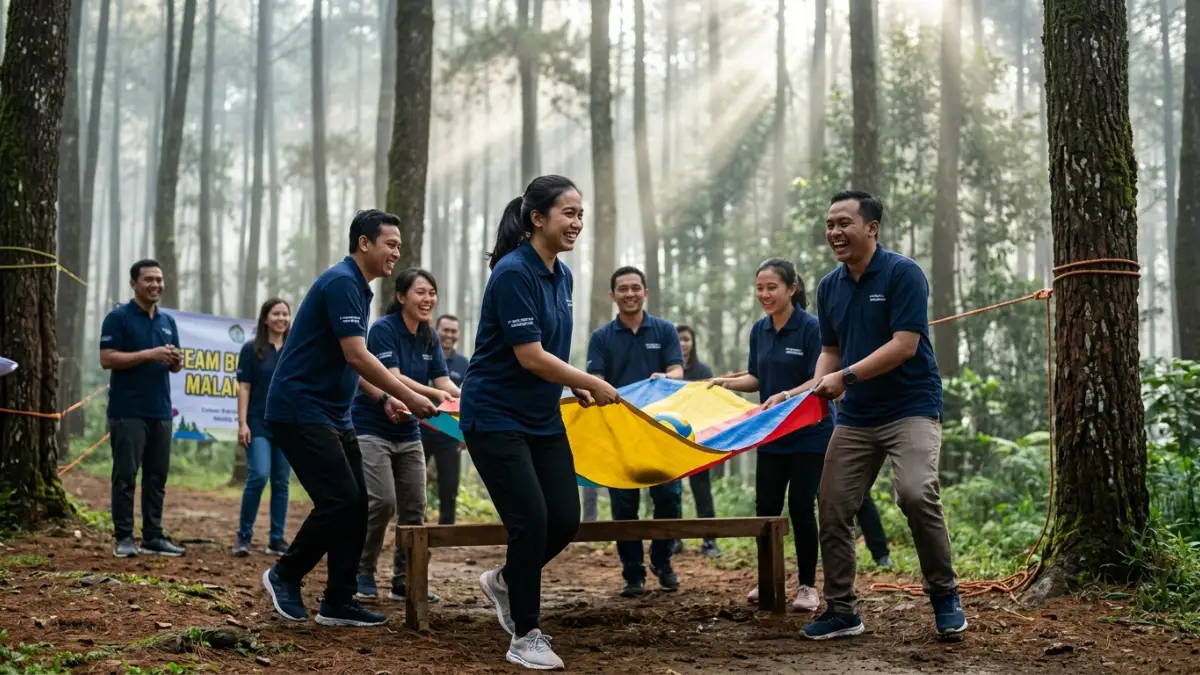 Aktivitas outbound paket gathering Malang