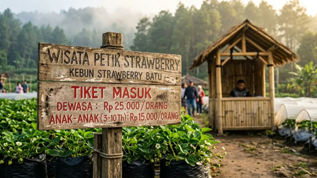 Papan Harga Tiket Masuk Kebun Strawberry Batu