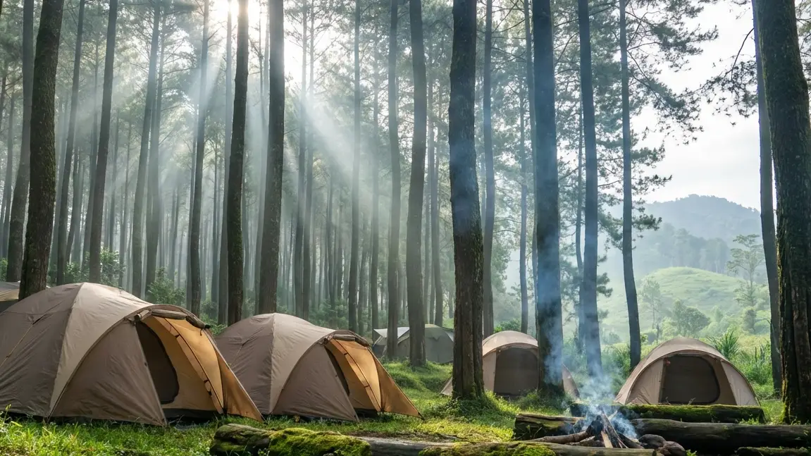 Wisata Ground Camping Batu Eksplorasi Area Kemah Hutan Pinus Batu yang Asri