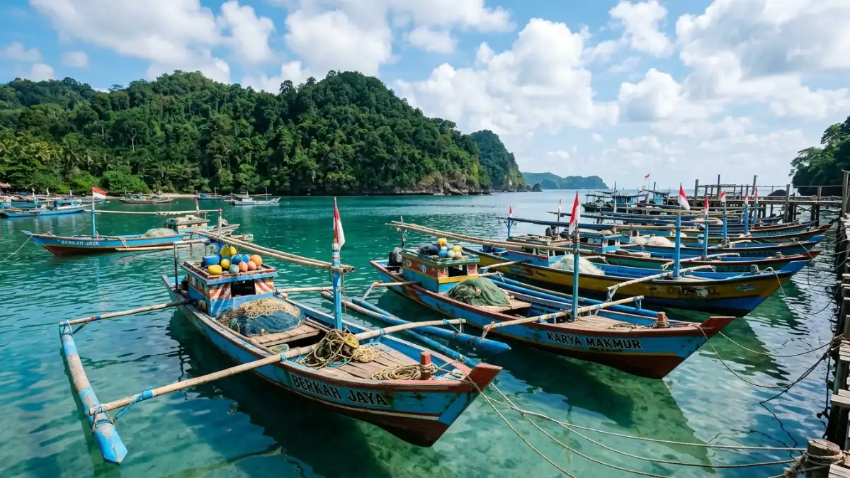 Perahu Nelayan di Sendang Biru Malang Selatan