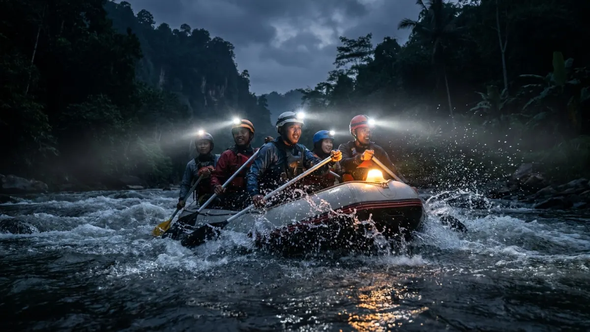 Sensasi night trip rafting Kasembon