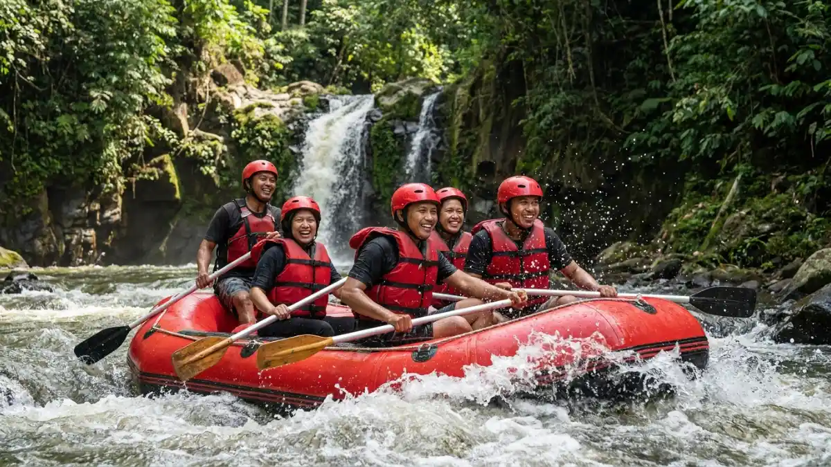 Wisata arung jeram di Sungai Pekalen Probolinggo